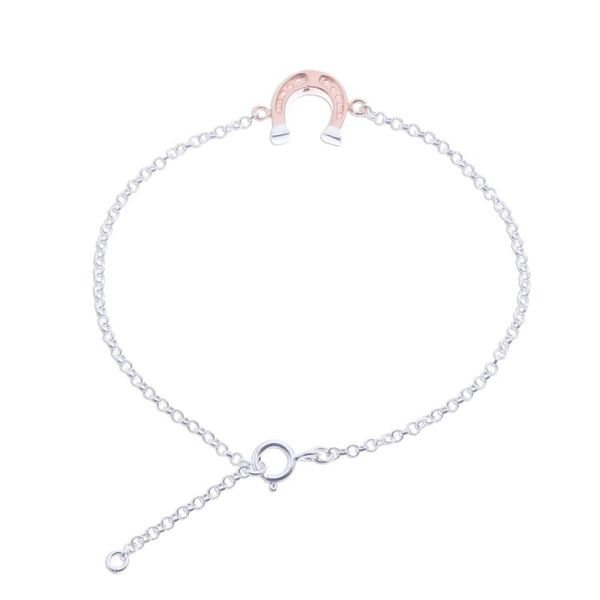Alternate image for Rose Gold Accented Sterling Silver Horseshoe Bracelet Horseshoe Gleam