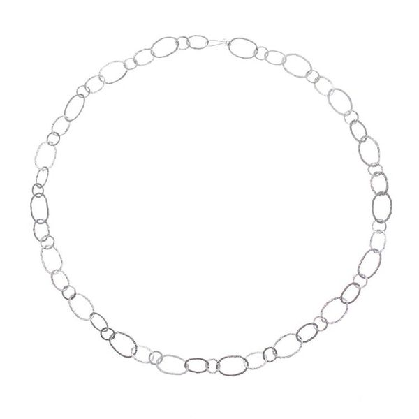 Alternate image for Extra Long 950 Silver Hammered Link Necklace Lanna Links
