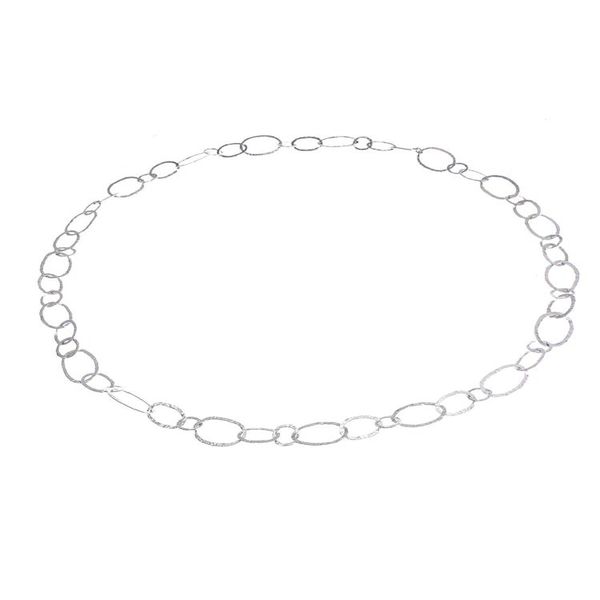 Alternate image for Extra Long 950 Silver Hammered Link Necklace Lanna Links