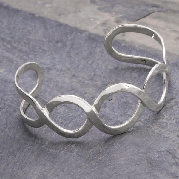 Alternate image for Sterling Silver Cuff Bracelet Waves