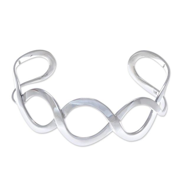 Alternate image for Sterling Silver Cuff Bracelet Waves