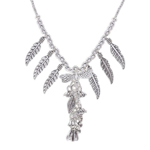 Alternate image for 950 Karen Silver Dragonfly Charm Y-Necklace Lady Dragonfly