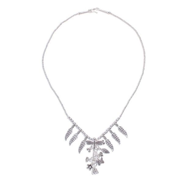 Alternate image for 950 Karen Silver Dragonfly Charm Y-Necklace Lady Dragonfly