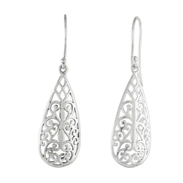 Alternate image for Sterling Silver Curlicue Dangle Earrings from Thailand Espalier