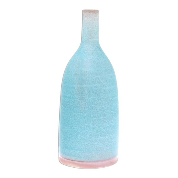Alternate image for Light Blue Ceramic Vase Crafted in Thailand Spring Water