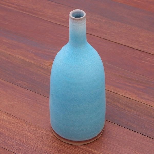Alternate image for Light Blue Ceramic Vase Crafted in Thailand Spring Water