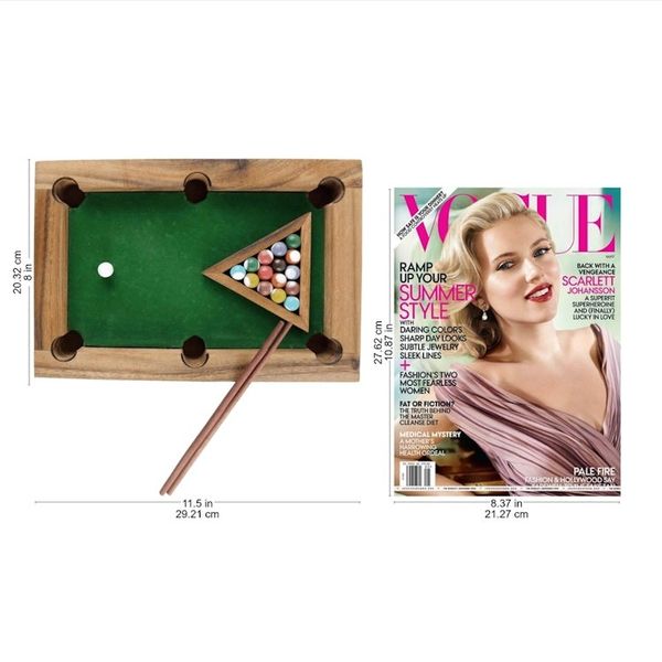 Alternate image for Handmade 12-Inch Raintree Wood Billiards Game from Thailand Best of Billiards
