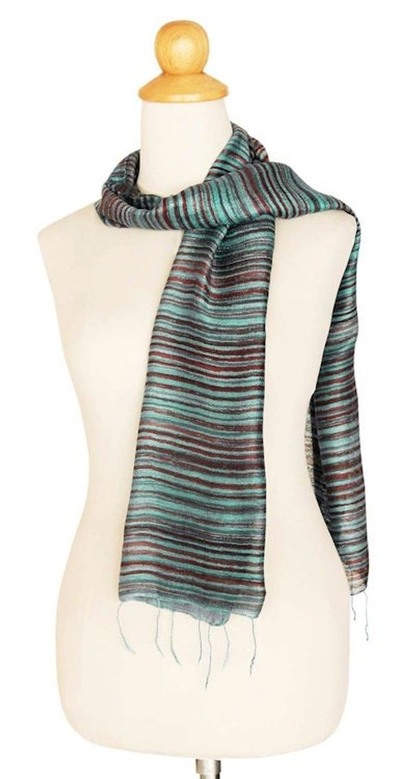Alternate image for Silk batik scarf Mae Nam Khong Valley