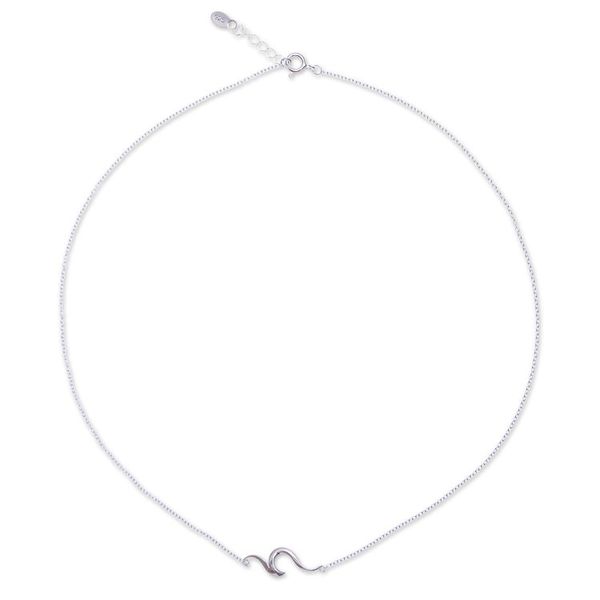 Alternate image for Handcrafted Sterling Silver Pendant Necklace from Thailand Cool Wave