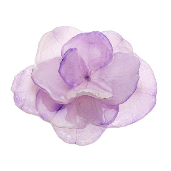 Alternate image for Thai Preserved Violet Hydrangea Brooch Pin Violet Hydrangea