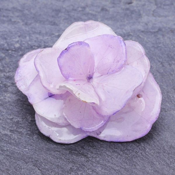 Alternate image for Thai Preserved Violet Hydrangea Brooch Pin Violet Hydrangea