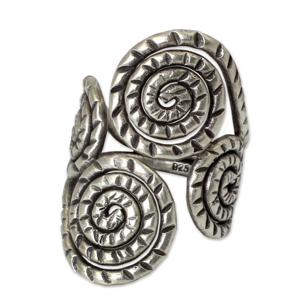 Alternate image for Fair Trade Sterling Silver Wrap Ring Spiral of Love
