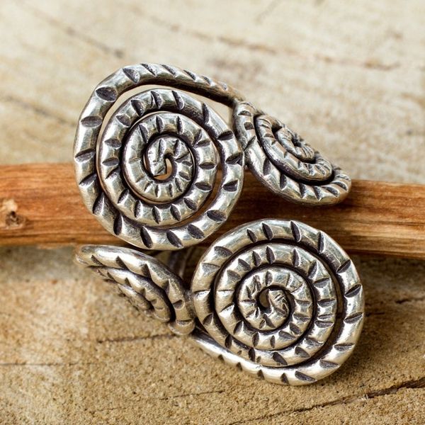 Alternate image for Fair Trade Sterling Silver Wrap Ring Spiral of Love
