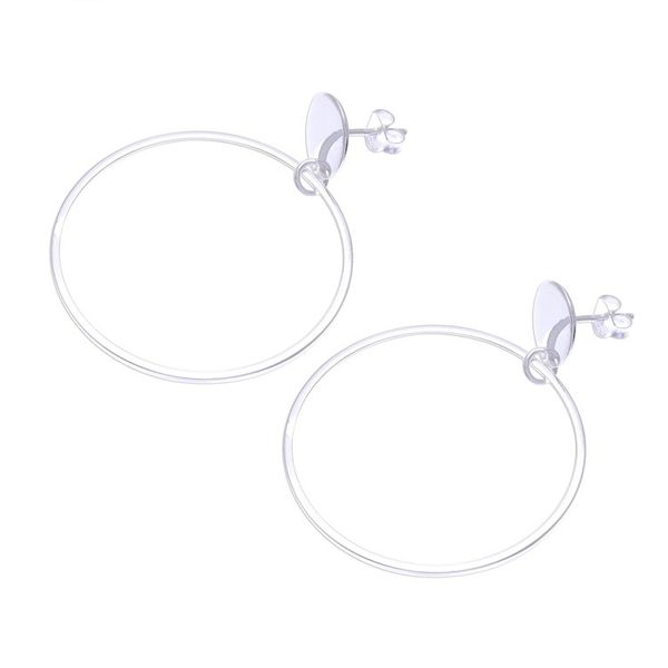 Alternate image for Round Sterling Silver Dangle Earrings from Thailand Wondrous Circles