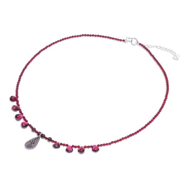 Alternate image for Sterling Silver and Garnet Pendant Necklace Bewitching Lover