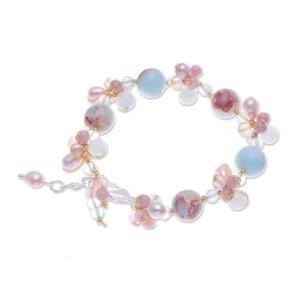 Alternate image for Cultured Pearl and Jasper Beaded Bracelet Pastel Mood