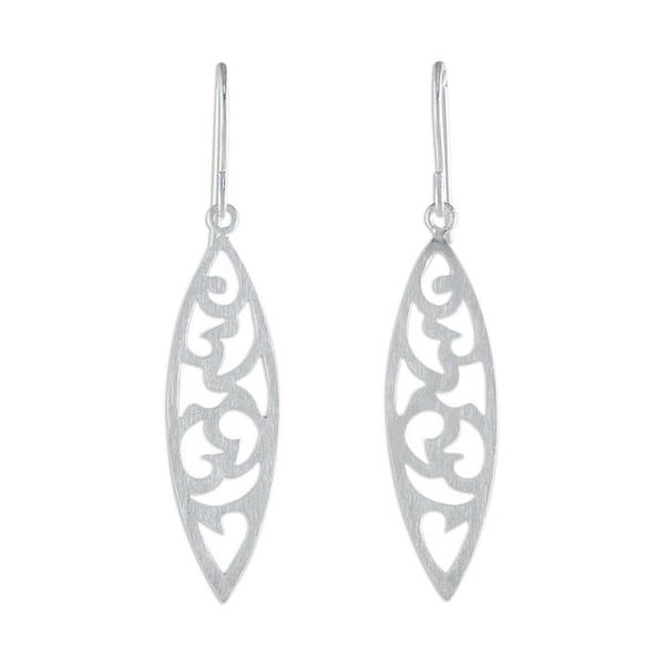 Alternate image for Unique Modern Sterling Silver Dangle Earrings Bold Nature