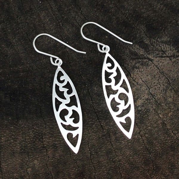 Alternate image for Unique Modern Sterling Silver Dangle Earrings Bold Nature