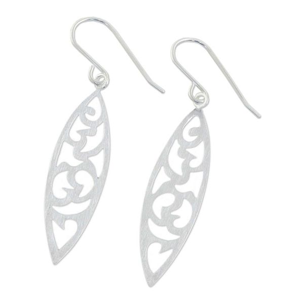 Alternate image for Unique Modern Sterling Silver Dangle Earrings Bold Nature