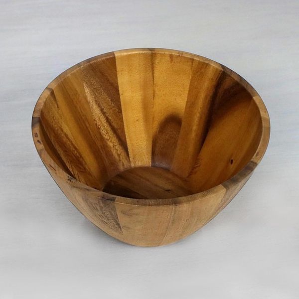 Alternate image for 3 Quart Conical Wood Serving Bowl Hand Crafted in Thailand Conical Nature