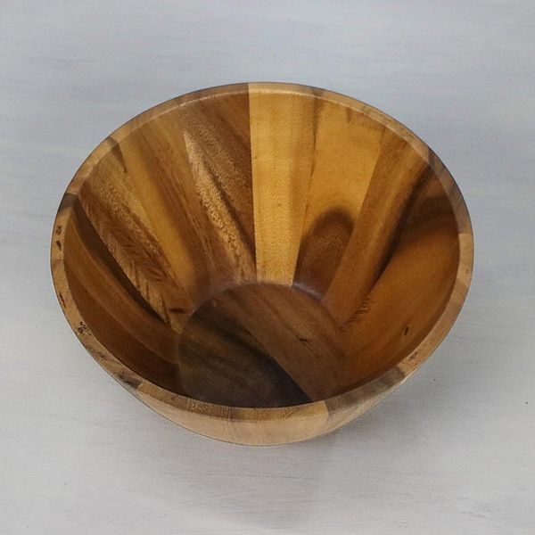 Alternate image for 3 Quart Conical Wood Serving Bowl Hand Crafted in Thailand Conical Nature