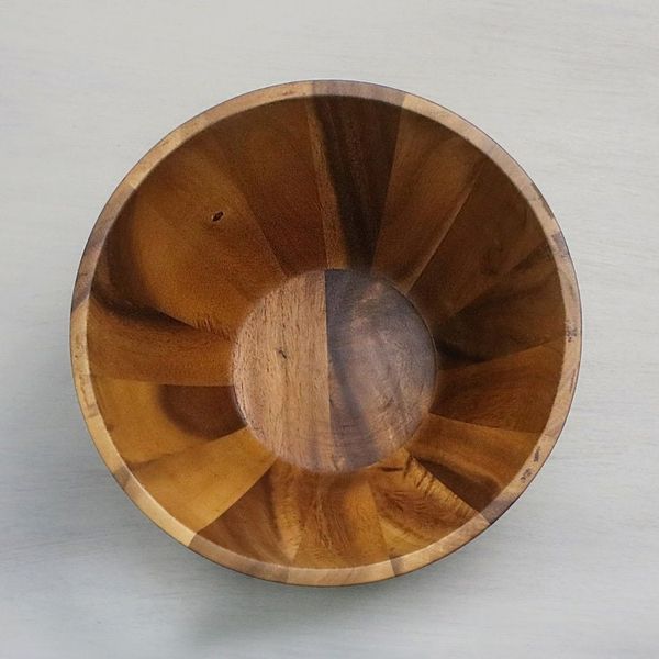 Alternate image for 3 Quart Conical Wood Serving Bowl Hand Crafted in Thailand Conical Nature