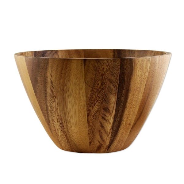 Alternate image for 3 Quart Conical Wood Serving Bowl Hand Crafted in Thailand Conical Nature
