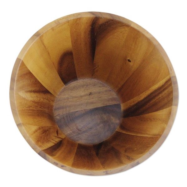 Alternate image for 3 Quart Conical Wood Serving Bowl Hand Crafted in Thailand Conical Nature