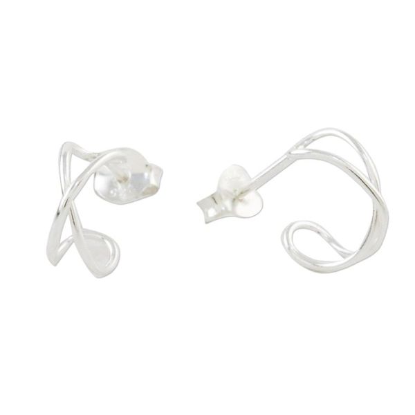 Alternate image for Sterling Silver Twist Half-Hoop Earrings from Thailand Continuum