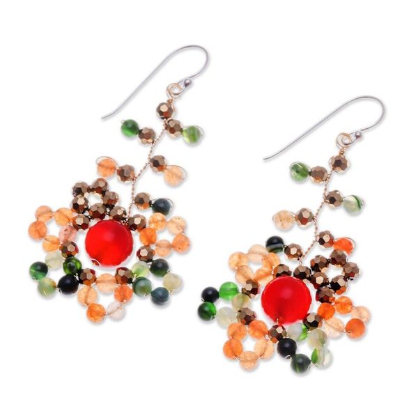 Alternate image for Warm-Toned Multi-Gemstone Beaded Dangle Earrings Dawn Atoms