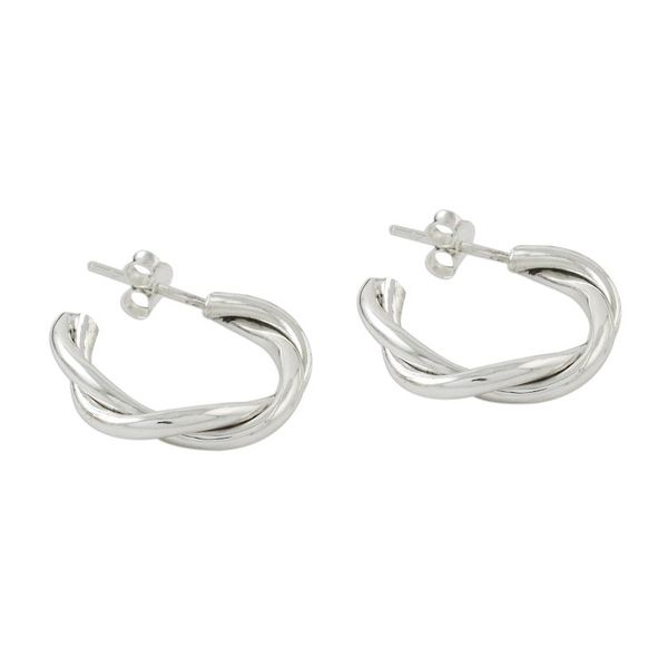 Alternate image for Spiral-Shaped Silver Half-Hoop Earrings from Thailand Spiral Curves
