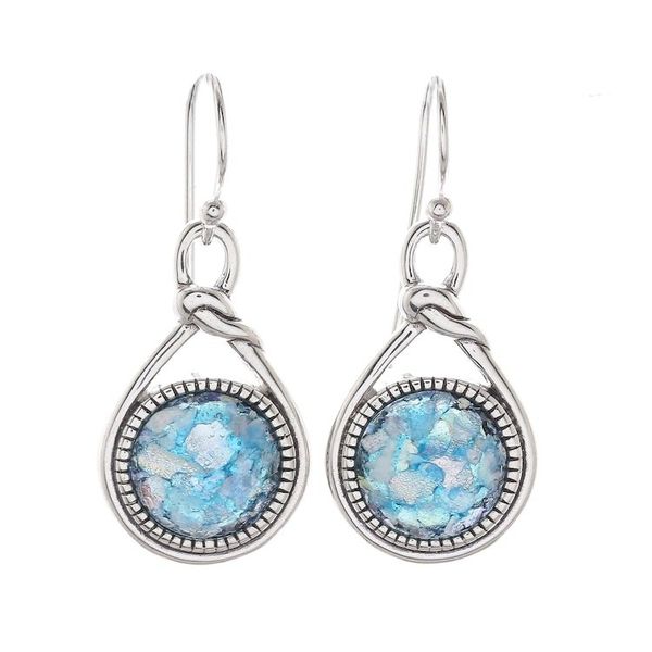 Alternate image for Knot Pattern Roman Glass Dangle Earrings from Thailand Roman Knot