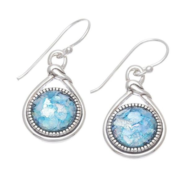 Alternate image for Knot Pattern Roman Glass Dangle Earrings from Thailand Roman Knot