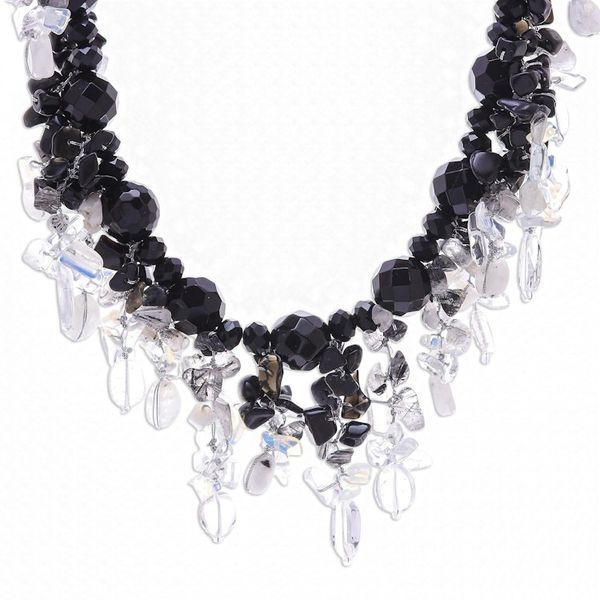 Alternate image for Black and White Multigemstone Beaded Necklace Sparkling Night
