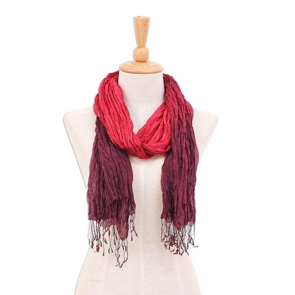 Alternate image for Hand-Dyed Silk Scarf from Thailand Passionate Transition