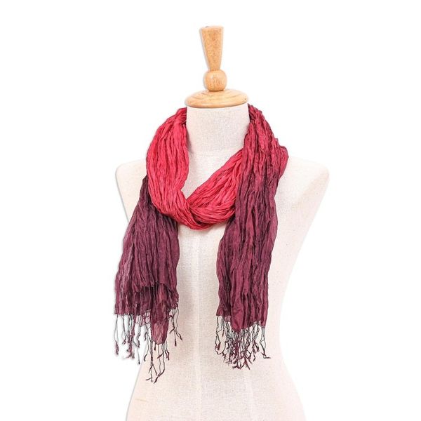 Alternate image for Hand-Dyed Silk Scarf from Thailand Passionate Transition