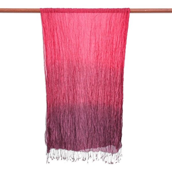 Alternate image for Hand-Dyed Silk Scarf from Thailand Passionate Transition