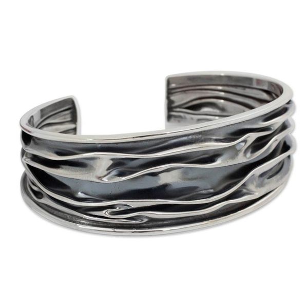 Alternate image for Hand Crafted Sterling Silver Cuff Bracelet River