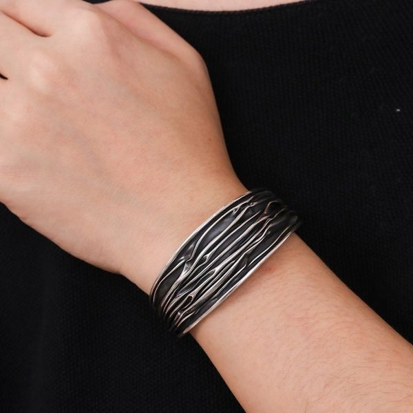 Alternate image for Hand Crafted Sterling Silver Cuff Bracelet River