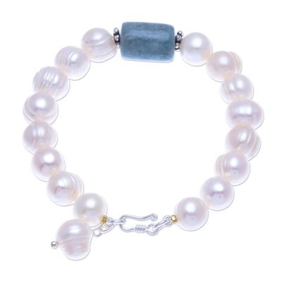 Alternate image for Hand Made Jade and Cultured Pearl Bracelet Soothing Tonic