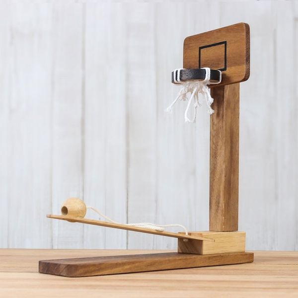 Alternate image for Raintree Wood Miniature Basketball Game from Thailand Basketball Fun