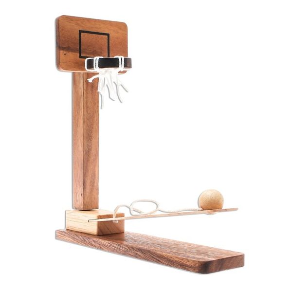 Alternate image for Raintree Wood Miniature Basketball Game from Thailand Basketball Fun