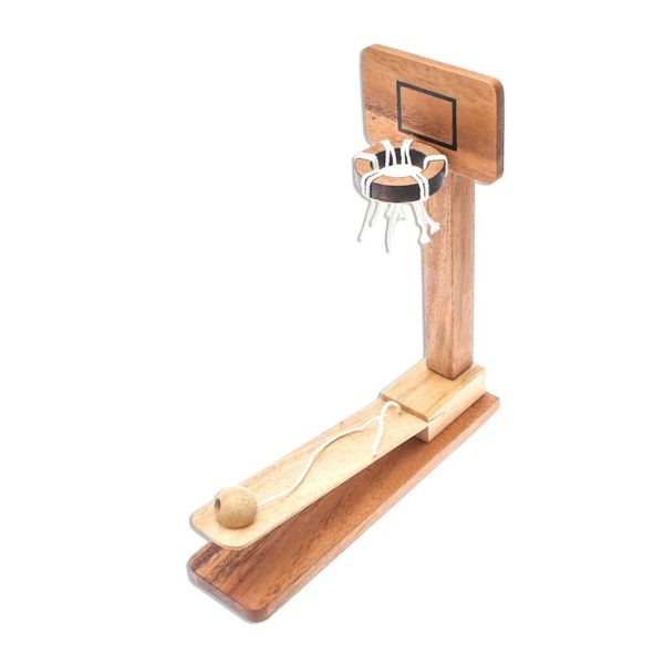 Alternate image for Raintree Wood Miniature Basketball Game from Thailand Basketball Fun
