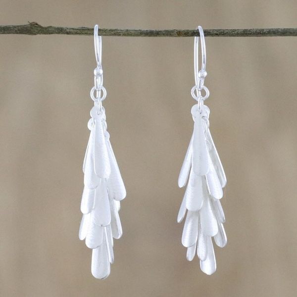 Alternate image for Handmade Sterling Silver Dangle Earrings from Thailand April Showers