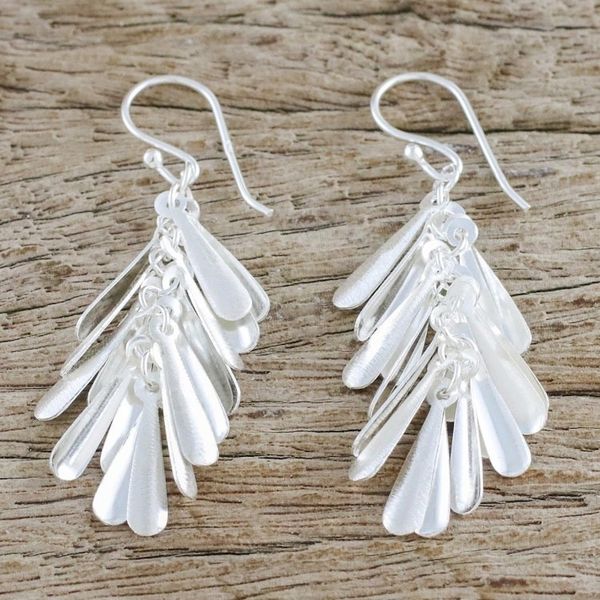 Alternate image for Handmade Sterling Silver Dangle Earrings from Thailand April Showers