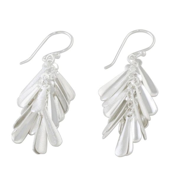 Alternate image for Handmade Sterling Silver Dangle Earrings from Thailand April Showers