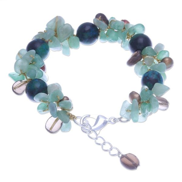 Alternate image for Smoky Quartz and Cultured Pearl Beaded Bracelet Sea Foam Charm