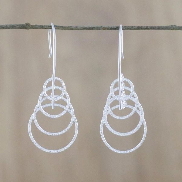 Alternate image for Handmade Sterling Silver Rings Dangle Earrings from Thailand Echolocation