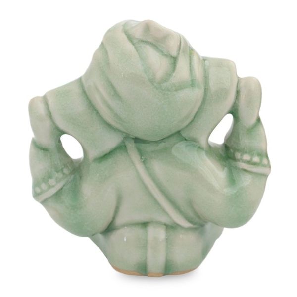 Alternate image for Hand Crafted Celadon Ganesha Statuette from Thailand Faithful Ganesha