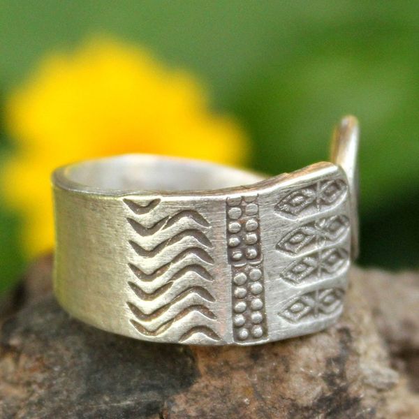 Alternate image for Hill Tribe Sterling Silver Wrap Ring Thai Sunbeams
